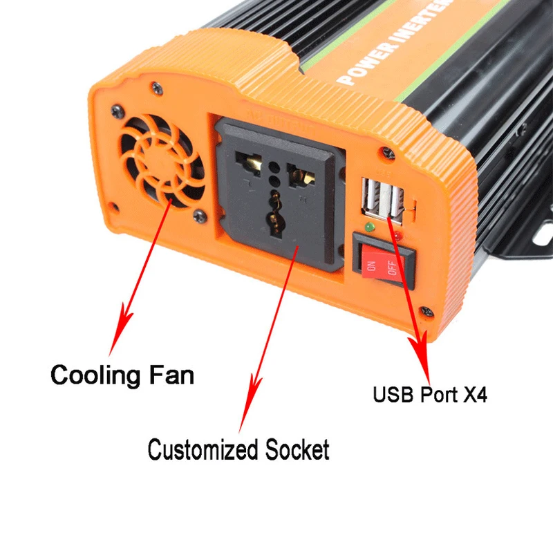 1000W household power conversion car inverter 12V to 220V solar inverter7