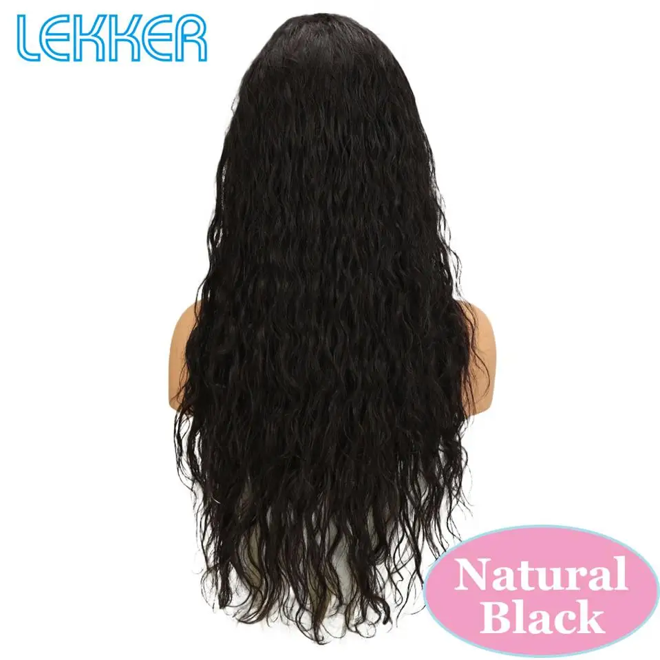 Обновленный Большой размер кружева передние человеческие волосы парики для женщин с предварительной накладка из волос Lekker Remy волнистые