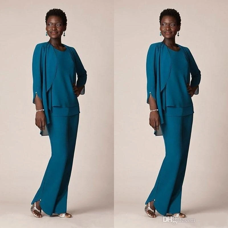 chiffon formal pant suits