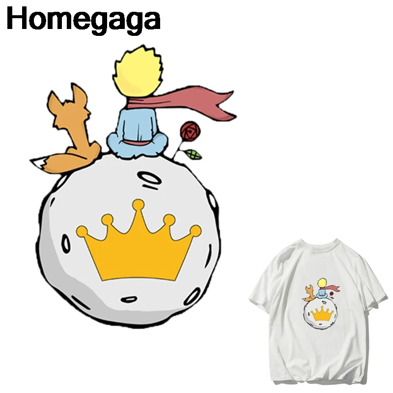 

Homegaga Little prince heat press stickers iron on patches DIY Handmade patches on clothes jacket t shirt thermal transfer D2146