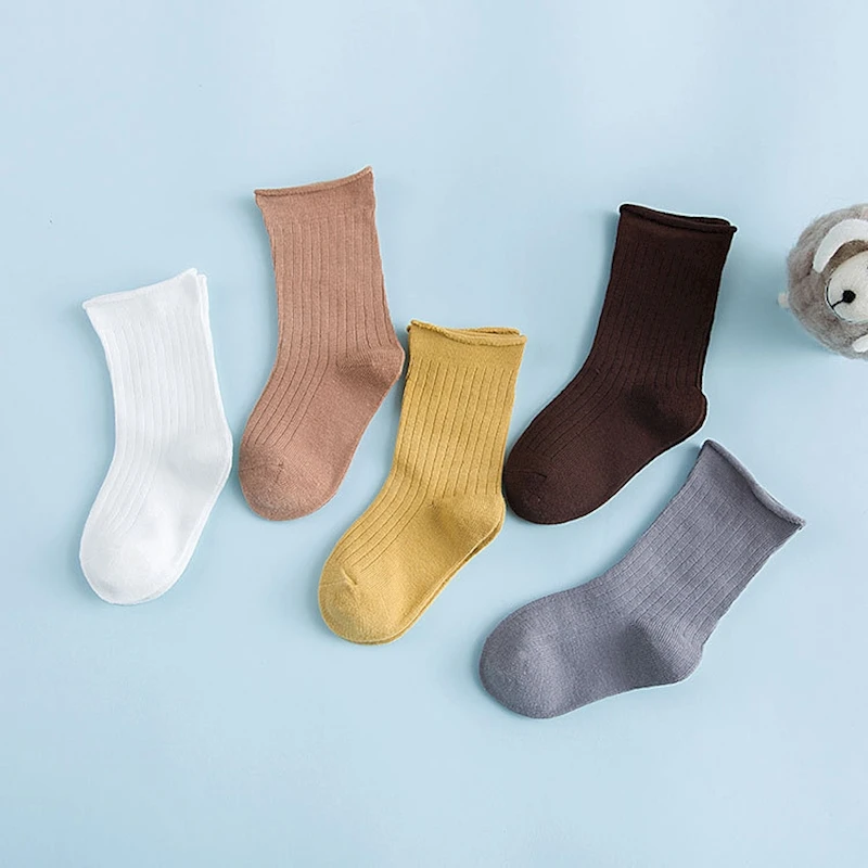 MYUDI - 5 pairs/lot Boy Summer Cotton Socks 2019 New Children Baby Girl Stripped Airy Short Baby Socks for Baby Kids  1-5Y