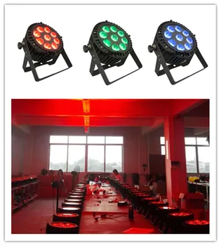 

2 pieces outdoor entertainment lights 9 flat led par can 6 in 1 flat led par light outdoor led par rgbaw uv 18w