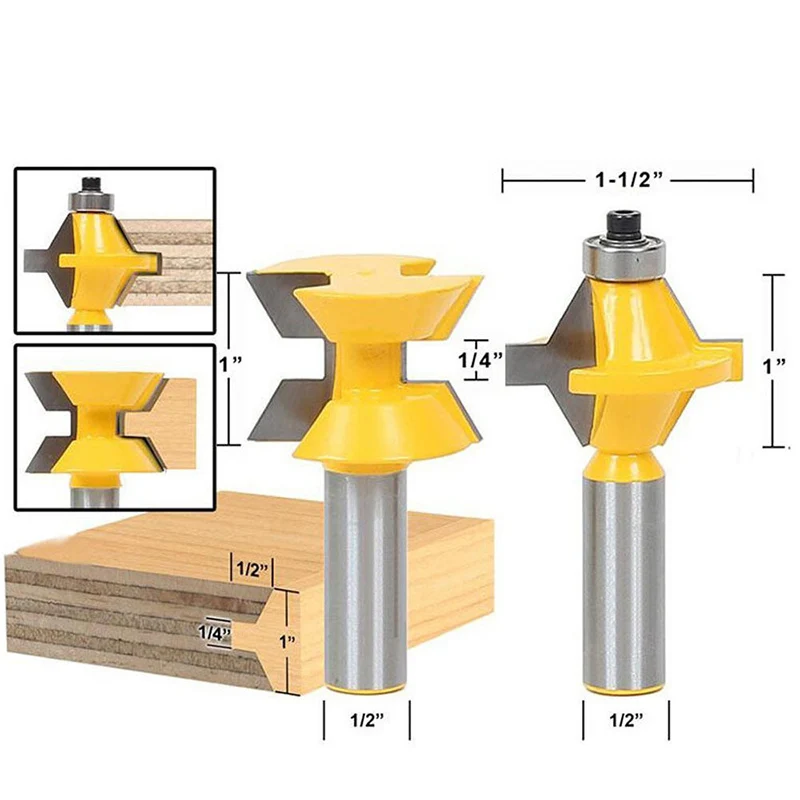 

Newly 1/2 Inch Shank Router Bit Set 120 Degree Woodworking Groove Chisel Cutter Durable Tool XSD88