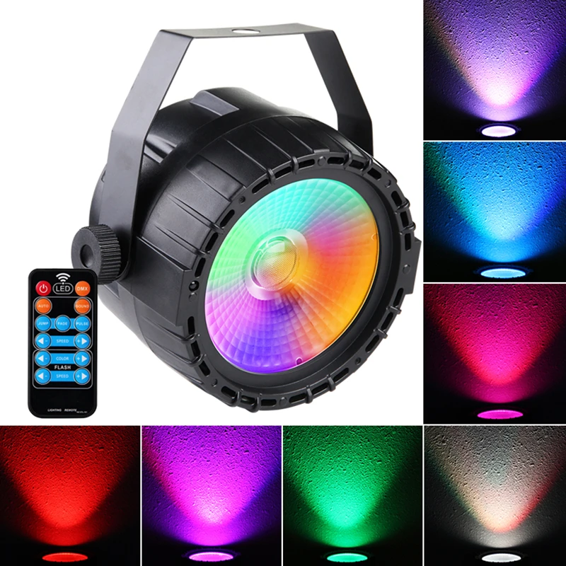 

Mini Dmx512 Disco Rgb Stage Night Light 1pcs 30W Cob Led Par Light Remote Control RGB + UV Self-propelled For DJ Bar Party Bar