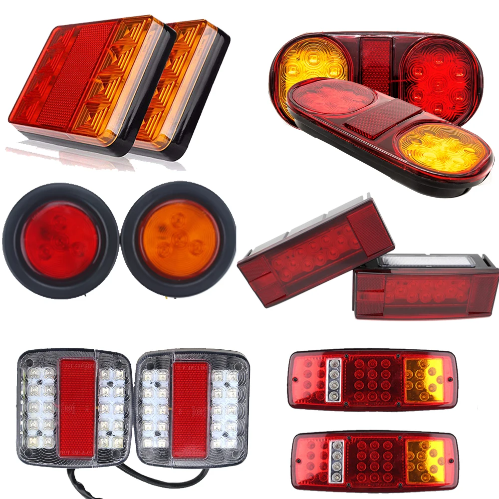 

TNOOG 1 Pair 12V/24V Truck Trailer Rear Light Waterproof Camper Indicator Reverse Van Car Truck taillight Tail Light Rear Lamps