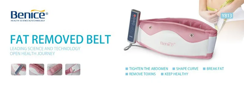 Benice Electric Vibrating Slimming Belt Body Shaper Fat Burning Massage Belt RELAX Vibrating Waist Weight Loss Device Red Color-8