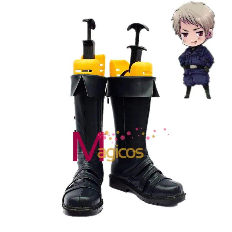 

Anime APH Axis Powers Hetalia Prussia Cosplay Party Shoes Unisex Black Boots Custom-made
