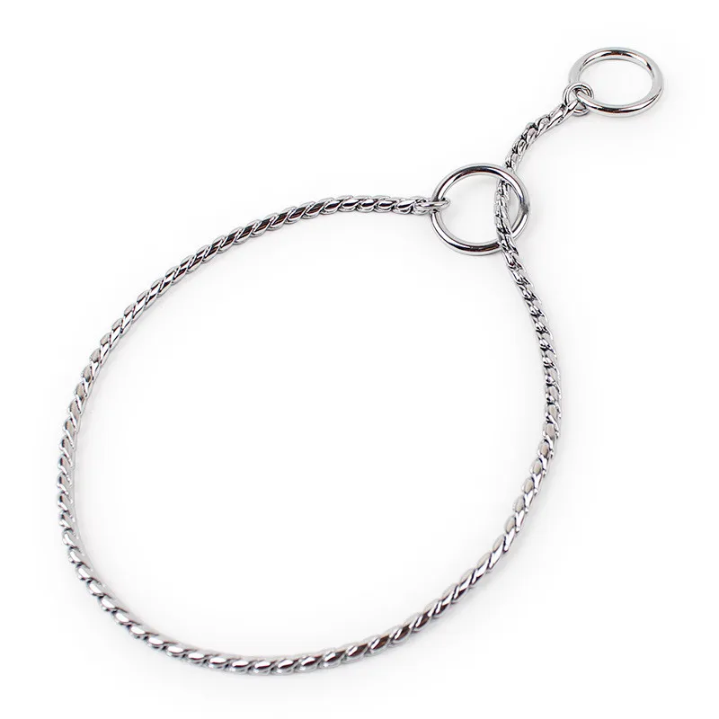 6 Sizes Dog Leash Silver Color Durable Outdoor Walking Training Snake Chain Dog Collar (9)