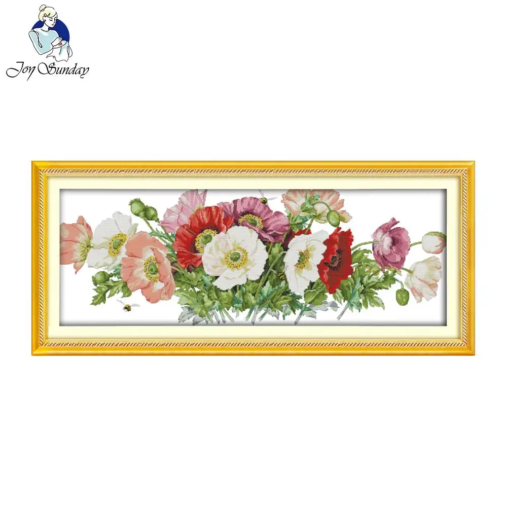 Joy Sunday Flowers Серия Холст DMC Счетный 11CT 14CT Китайский Набор для вышивки крестом печатная вышивка украшение дома отправка подарка