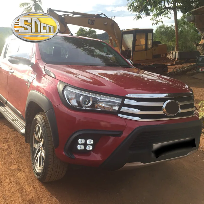 SNCN 2 шт. светодиодный фонарь дневного света для Toyota Hilux Revo автомобильные аксессуары водонепроницаемый 12 В DRL Противотуманные фары украшения