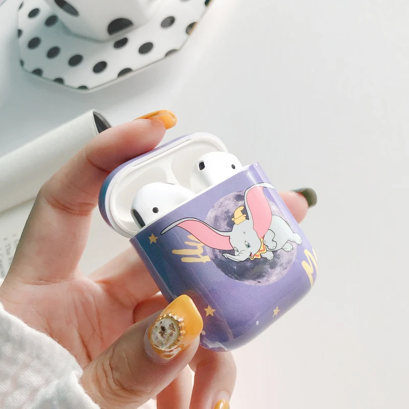 Fashion Headphone Hard Cover Cute Cartoon Dumbo Earphone Case For Apple AirPods 1 2 Wired Charging Box Accessories Cases Bag Fashion Headphone Hard Cover Cute Cartoon Dumbo Earphone Case For Apple AirPods 1 2 Wired Charging Box Accessories Cases Bag