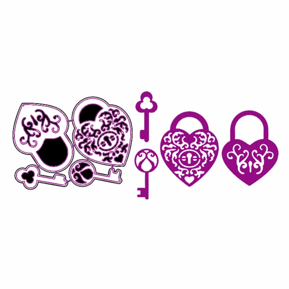 Lock Key DIY Metal Cutting Dies Stencil Embossing Card Scrapbooking
