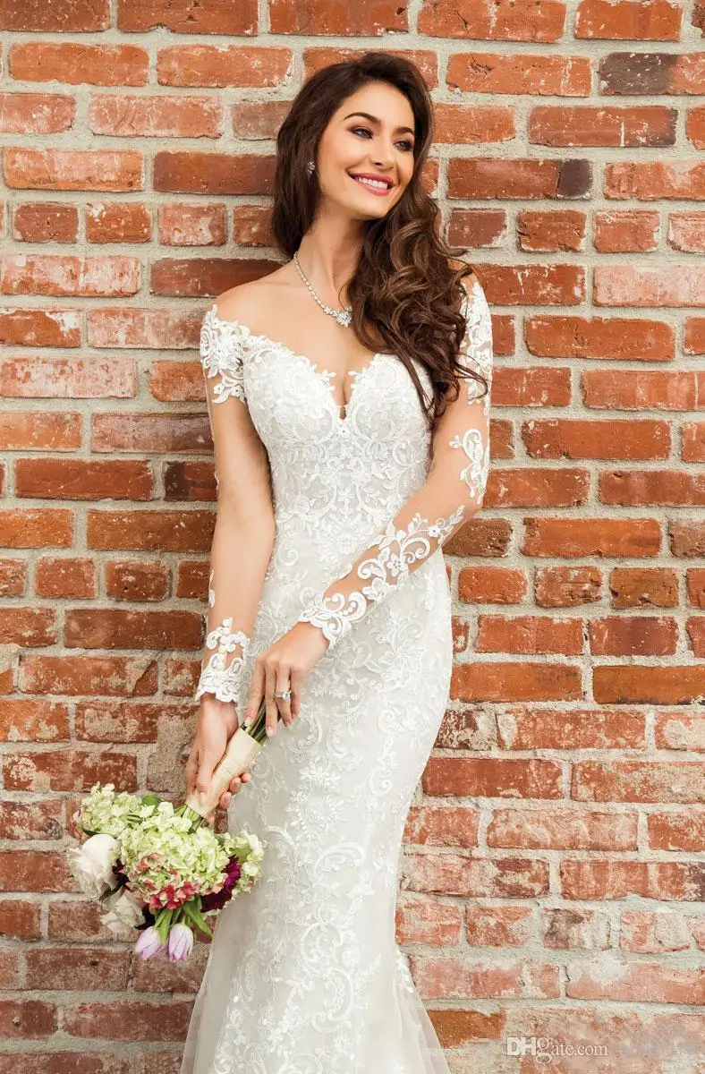 eddy-k-2019-mermaid-wedding-dresses-illusion-long-sleeves-lace-appliques-bridal-gowns-bohemian-sweep-train-beach-boho-wedding-dress (1)