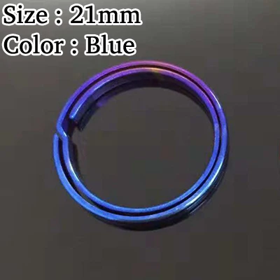 21 мм/28 мм титановый сплав подвесное кольцо наружное маленькое кольцо для ключей в форме инструмента для альпинизма EDC без ржавчины - Цвет: 21mm blue