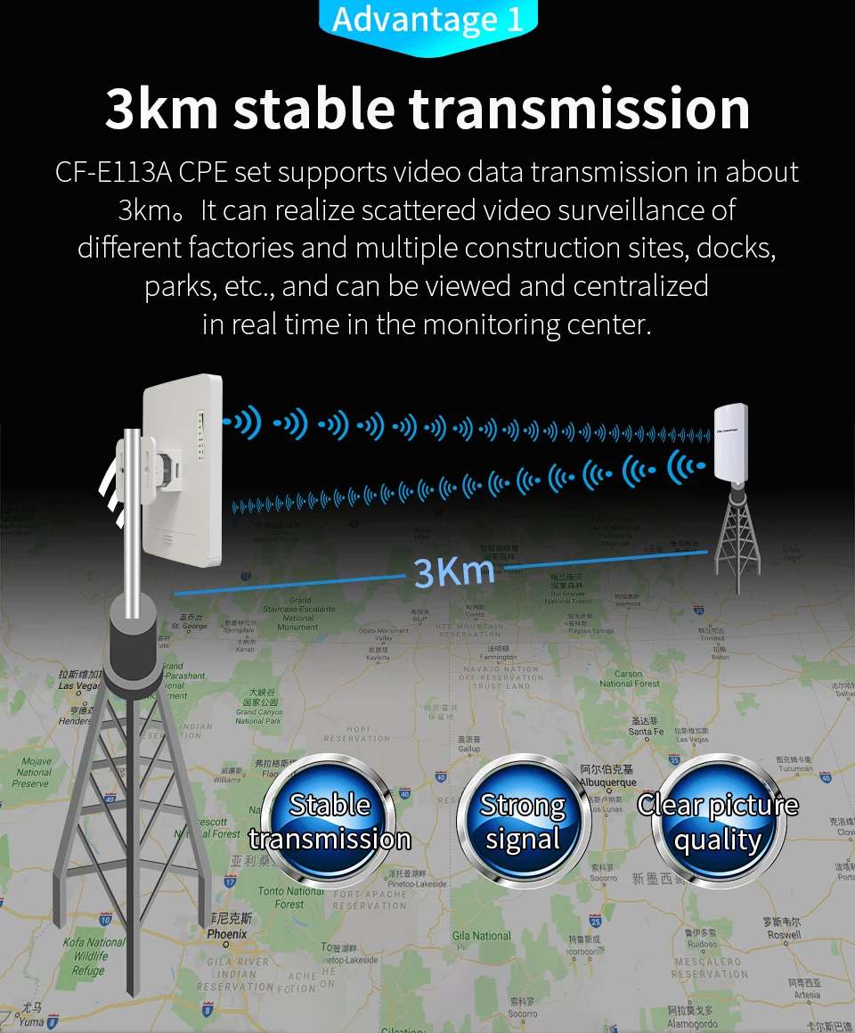 2 шт 3 км Comfast CF-E113A высокой мощности открытый Wi-Fi ретранслятор 5 ГГц 300 Мбит/с беспроводной Wi-Fi маршрутизатор AP расширитель мост Nano станция AP