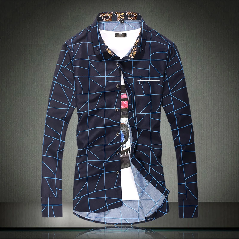 shirt buttons men long sleeved shirt Slim youth men's big size 6xl 7xl shirt men casual shirt chemise homme manche longue