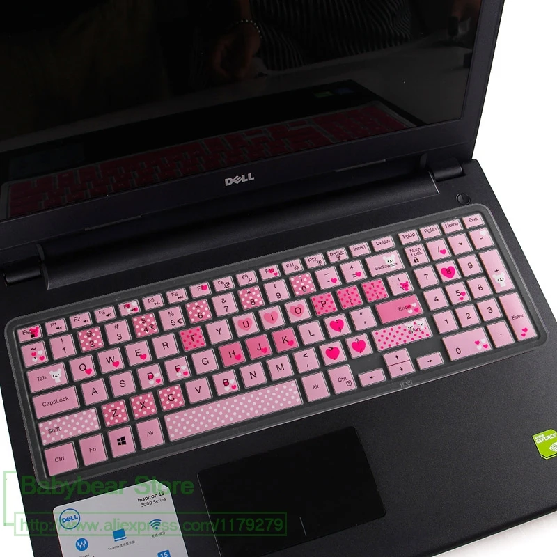 Для Dell inspiron 15 7559 7000 3543 3559 3558 5559 3000 5000 15CR серии 15cr-4528b 15,6 дюймовый ноутбук клавиатура защитная крышка - Цвет: cartoonpink