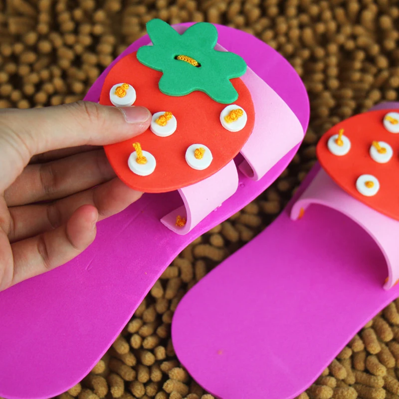 UainCube Play House DIY Slippers for Children EVA Simulated Flowerpot Handmade Kindergarten DIY Puzzle Toy Funny Gift Kid Toy