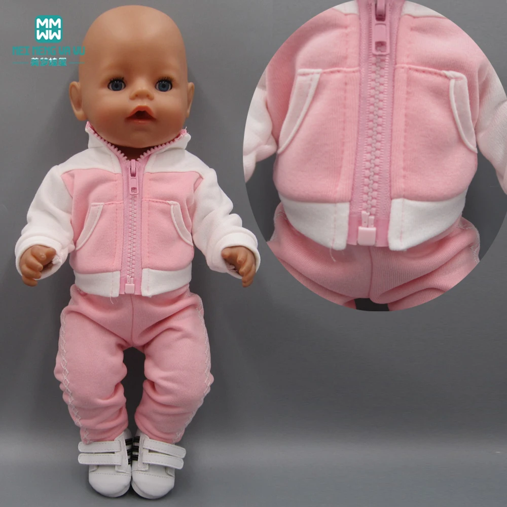 Clothes for dolls fits 43cm Baby Born zapf doll accessories pink casual