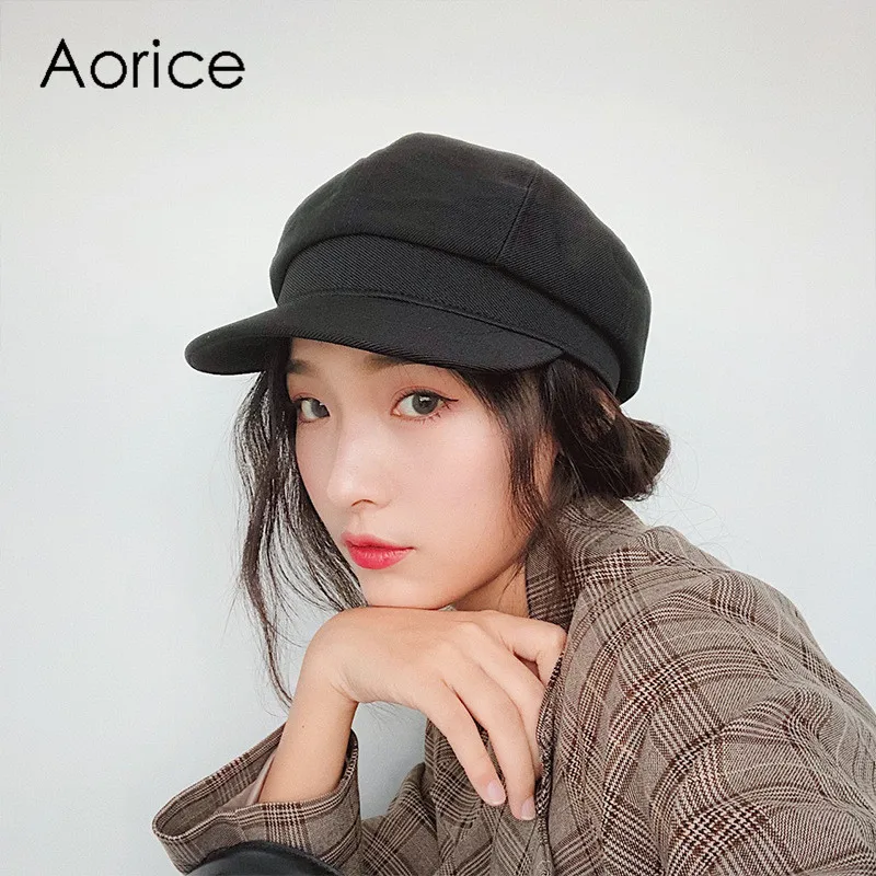 Aorice CF998 2019 Новая мода берет женский весна и лето тонкий художник шляпа дикий газетчик бутон восьмиугольная шапка