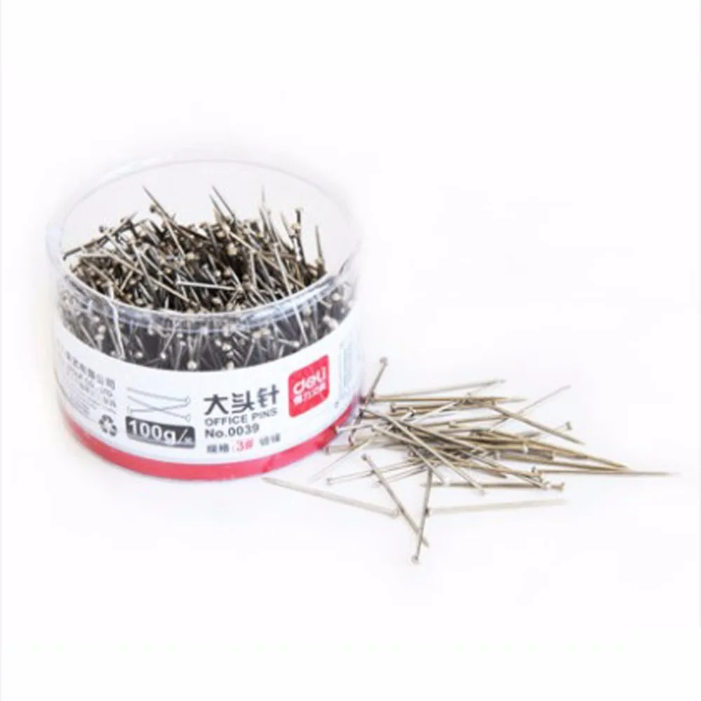 100 Pcs/Pack Metal Straight Pin for School Stationery & Office Supply