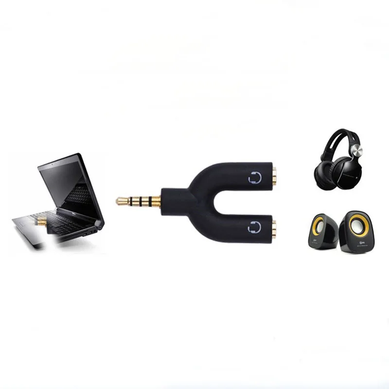 5pcs Headset Cable Adapter Headphone Splitter 1 Is Divided Into Two Couples Share Double Two Connector 3 5mm Jack Audio Adapter