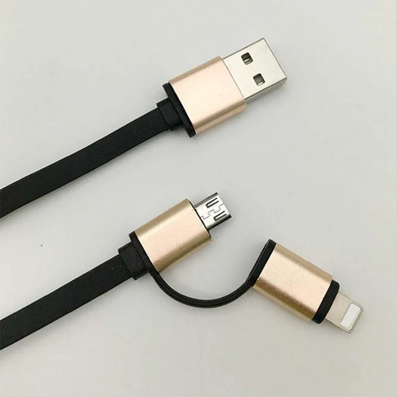 2 in 1 micro usb cable for android charger Converter usb cable for iphone 5 5s iphone 6 s plus i6 ipad air 2 Mobile Phone Cable