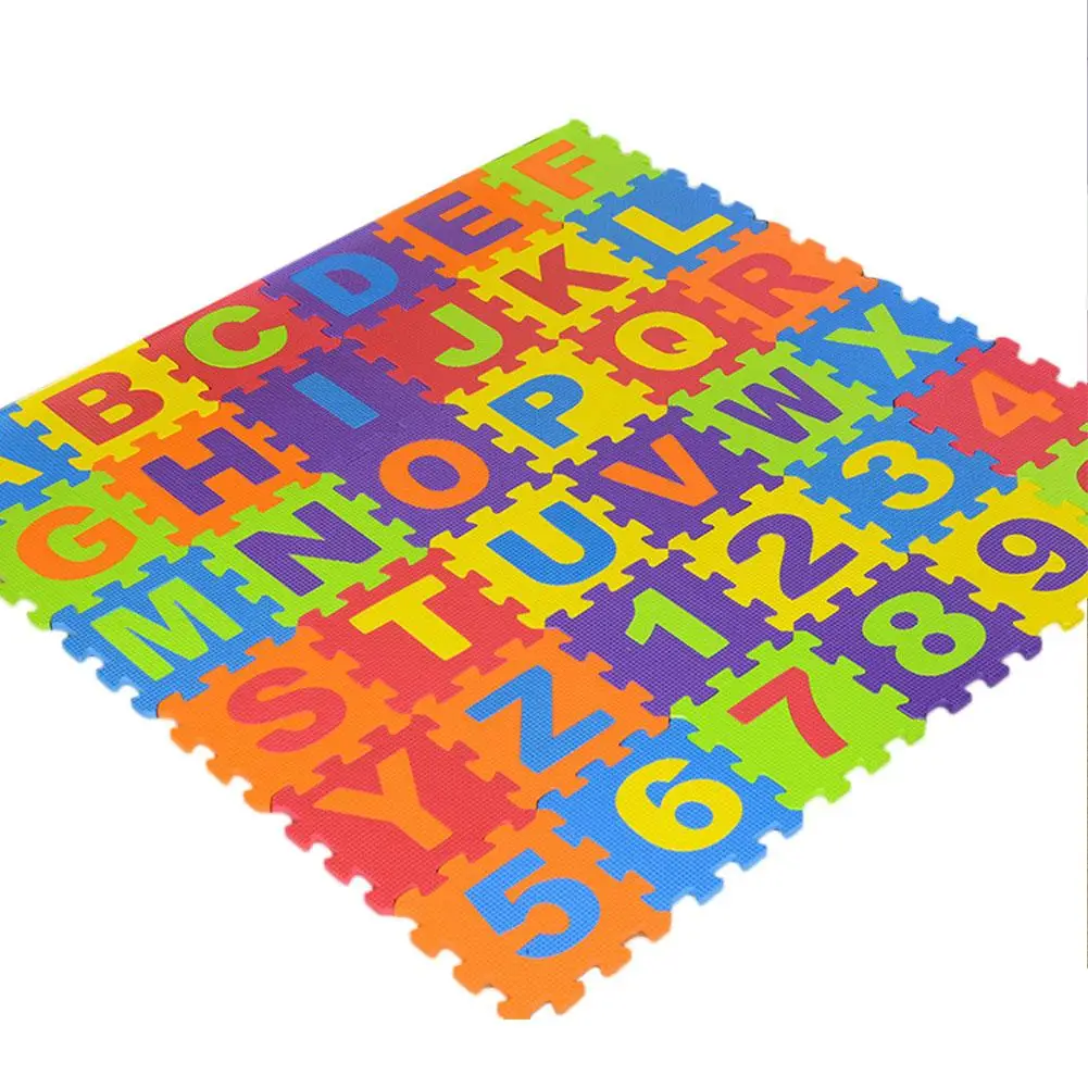 Children's Crawling Mat 36 Pieces Of Digital Letters Puzzle Foam EVA Puzzle Mats Shatter-Resistant Cold Protection