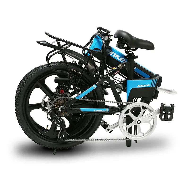 Top Cyrusher G550 Folding full suspension electric bike mechanical disc brake 7 speeds 3 knife wheel e bicycle 2