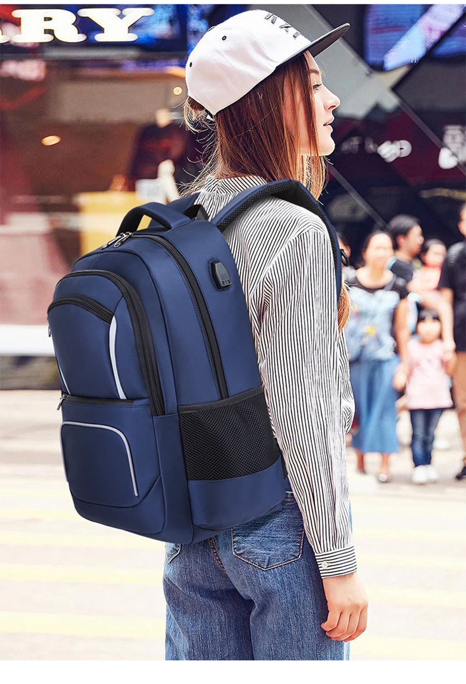 Mens Backpack Laptop 17 Male Backpacks 15.6'' Women Female Student Back Pack Notebook Travel Large Capacity USB Charging Bagpack (24)