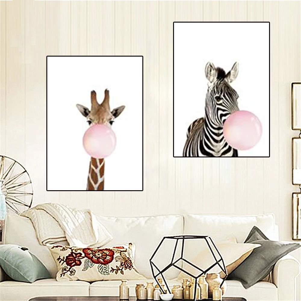 Xdr914 Hitam Dan Putih Sederhana Kanvas Lukisan Hewan Zebra Kanvas