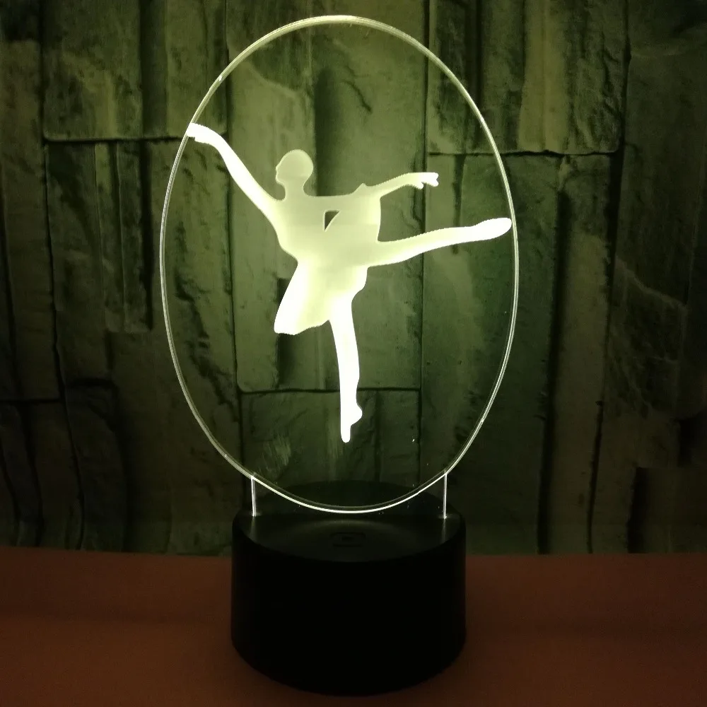 Креативный 3D светодиодный балетный танцор украшения для домашней вечеринки многоцветный светильник ing кабель USB Девушки Подарки спальня настольная лампа ночник светильник