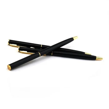 

Hot company gifts employment anniversary gift ideas 60pcs a lot luxury gold and black metal ball pen custom with your own brand