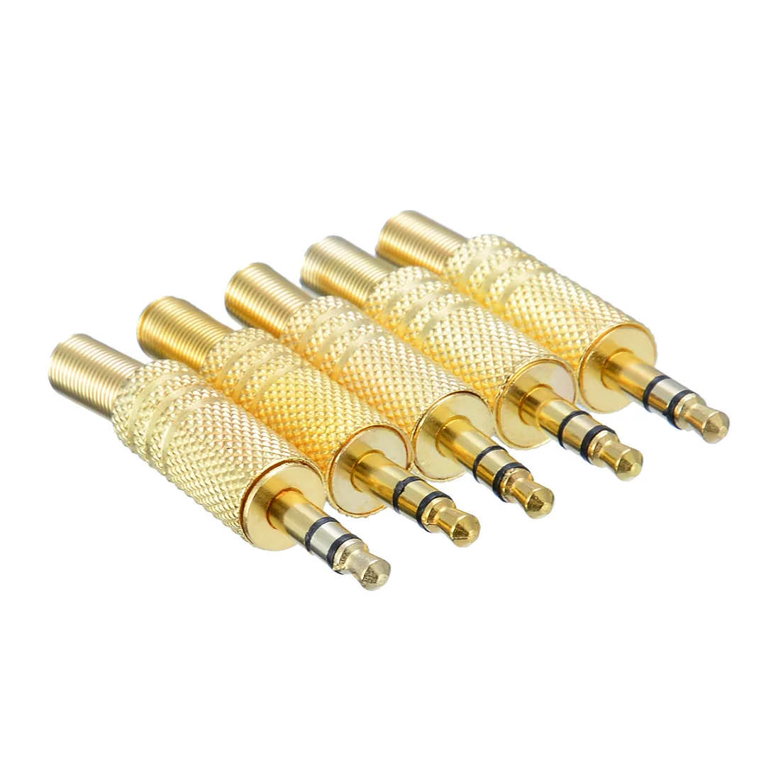 

5pcs/pack 3.5mm 3 Pole Male Plug Coax Cable Headphone Audio Jack Plug Connecter Repair Solder For Earphone Speaker Jack