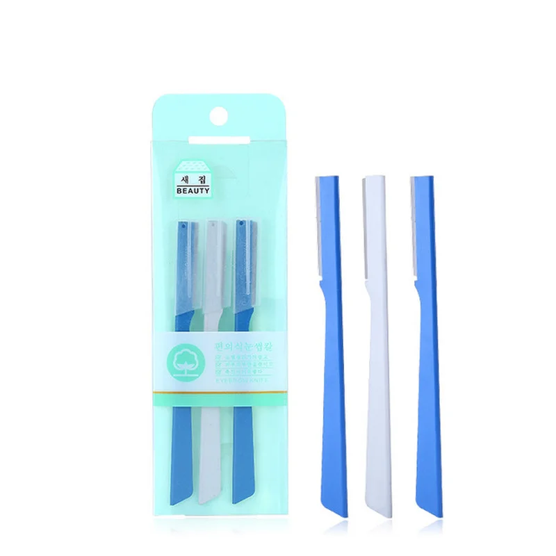 

3 sticks Eyebrow Trimmer scissors Facial Hair trimmer Shaping Eyebrow shaver Stainless Steel razor Makeup Tool Eyebrow