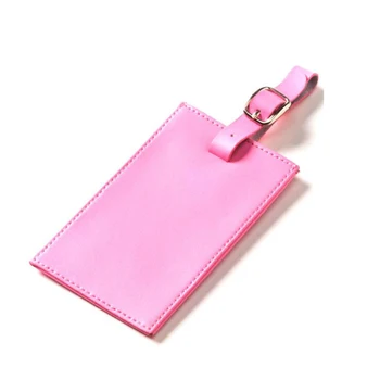 شراءمخصص الوردي PVC جلدية علامة أمتعة السفر مع اسم بطاقة المؤخر