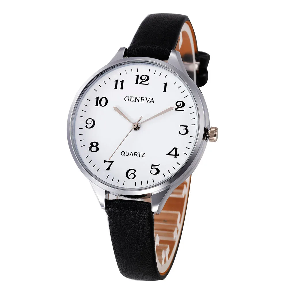 Женские часы Geneva, люксовый бренд, повседневные Простые кварцевые часы, montre Femme, часы для женщин, кожаный ремешок, наручные часы, Reloj Mujer