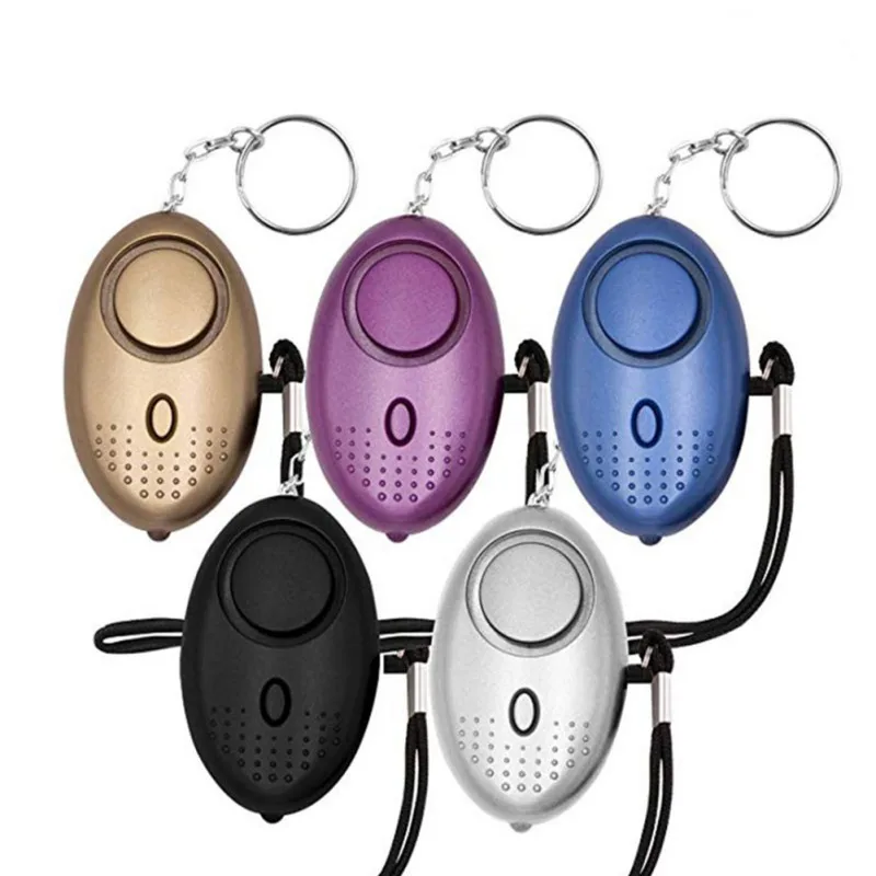 Outdoor Personal Security Alarm Keychain With LED Light Battery Powered