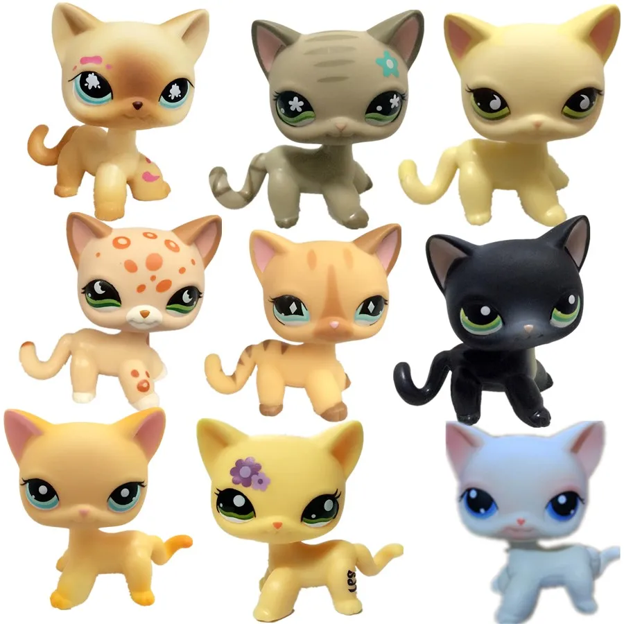 

5cm Original Pointed eared short haired cat cute toys Lovely Pet animal figure littlest doll gift girl toy