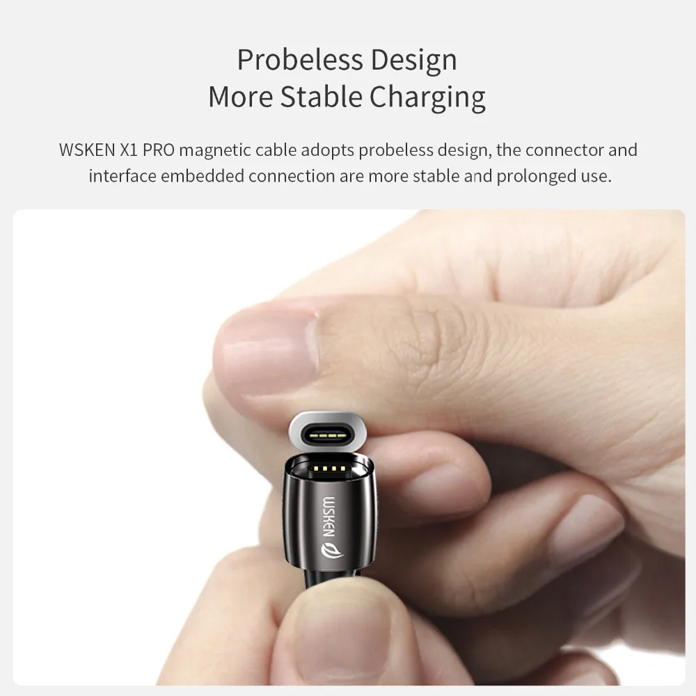 WSKEN X1 Pro Магнитный кабель 3A Micro USB кабель быстрая Магнитная Зарядка провод для samsung huawei Xiaomi Micro USB зарядное устройство Шнур