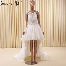White Sexy Short Front Long Back Wedding Dress Sleeveless Simple Fashion Bridal Gown Robe De Mariee 2017 Real Photo