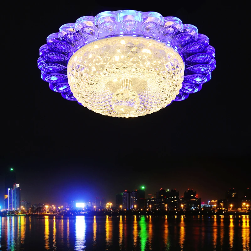 

19W color dimming led crystal ceiling light  modern living room ceiling lamps aisle/porch decoration indoor  Lamp 100V/220V