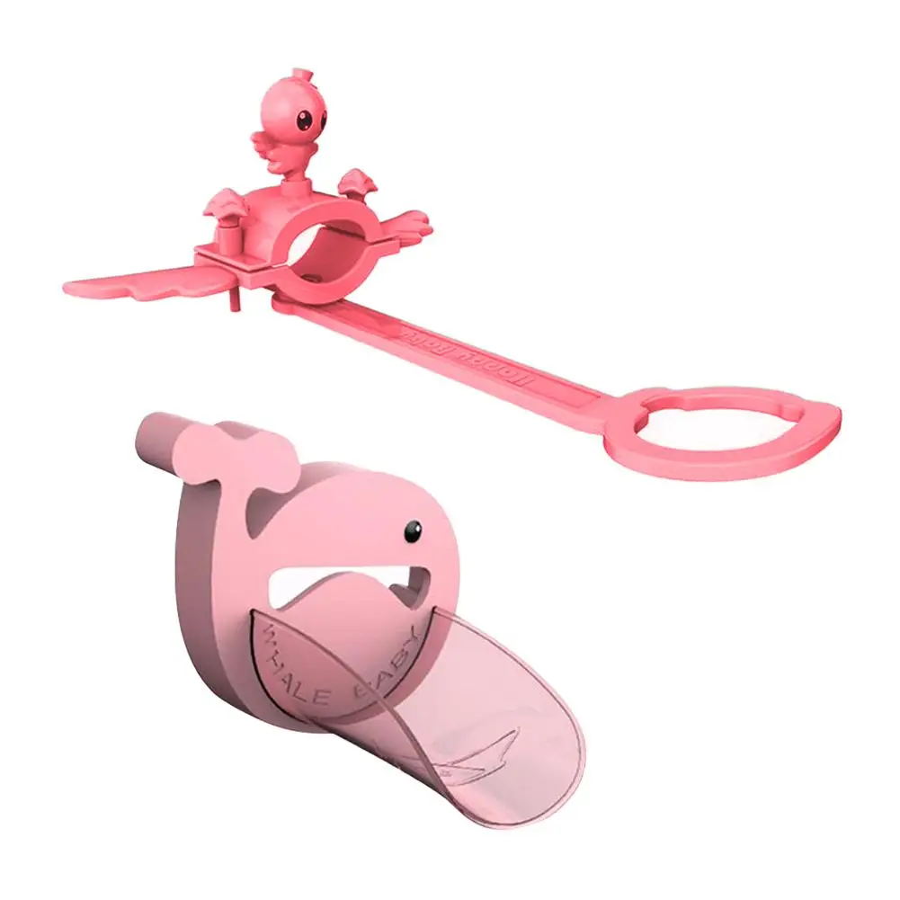 Детский кран удлинитель мультфильм брызгозащищенный Насадка для воды удлинитель комбинация для мытья рук направляющий корыто удлинитель - Цвет: Розовый