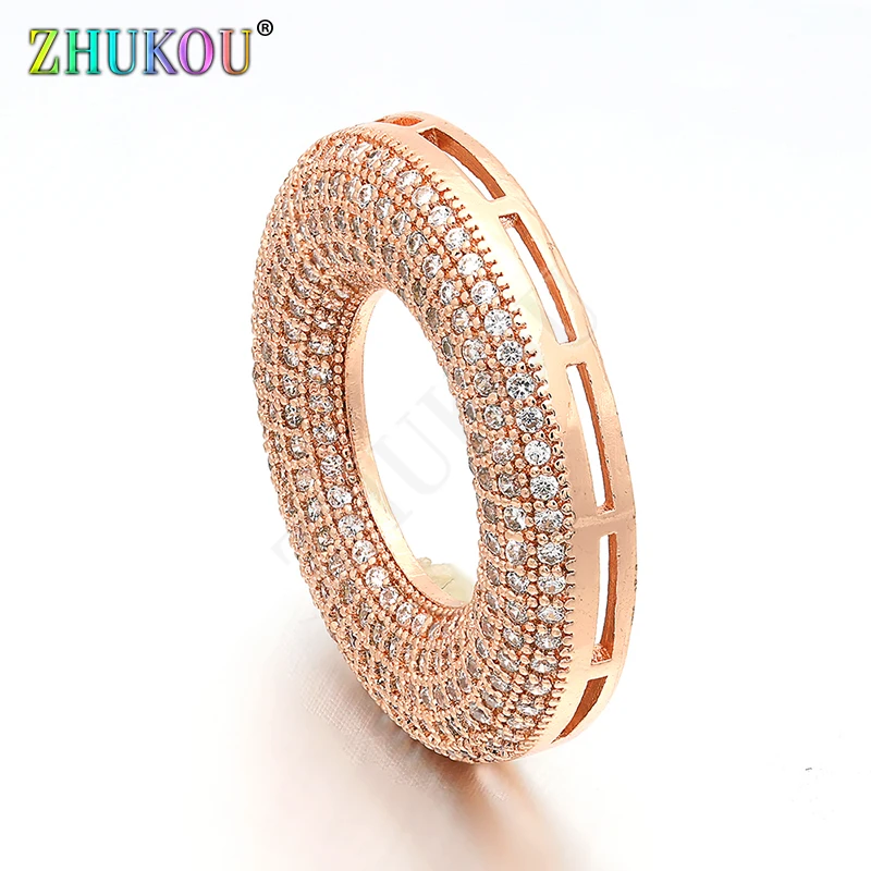 27mm Handmade Micro Pave Cubic Zirconia Beads Charms for Diy Crafts Jewelry Findings Making, Model: VZ142
