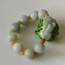Natural Myanmar Jade Bracelet Carved Lotus Bead Bracelet Single Lap Hand String Bangles Gift For Woman