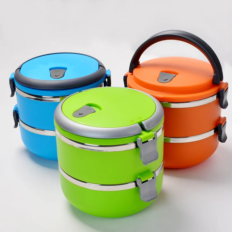 New Cute Round Shape Thermal Lunch Box Eco Friendly picnic Lunch Containers Portable Food Container sealed