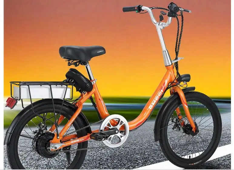 Best Electric Scooter 48V 250W 20 Inch Two Wheels Electric Bicycle Portable Orange/Blue Electric Bike Women Adults 18