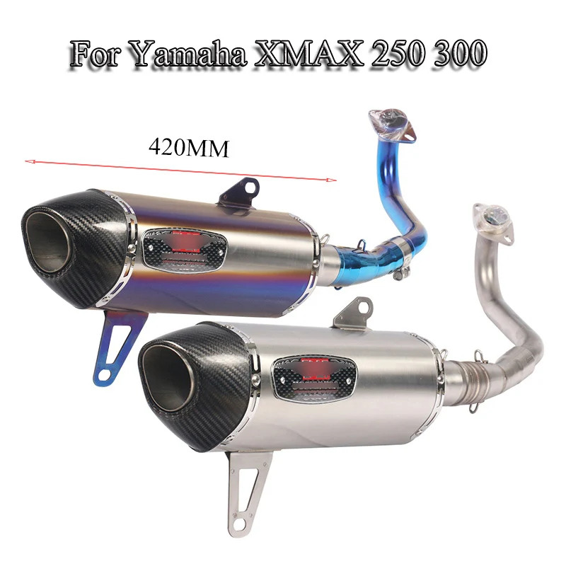 Slip On Exhaust System Pipe Moto Header Front Mid Link Pipe With Exhaust Muffler Tail Pipe For 2017-2019 Yamaha XMAX 250 300