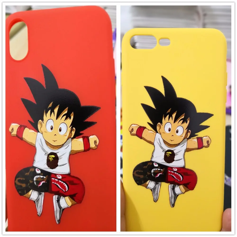 Dragon Ball Z Super DBZ Goku Candy Color TPU Case phone For iphoneX 7 8 XS XR XSMAX Pink Red Black Yellow purple White Cover