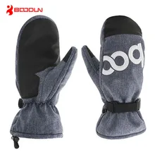 Унисекс Зимние теплые перчатки три цвета на выбор плюс бархат Спорт на открытом воздухе водонепроницаемые лыжные перчатки